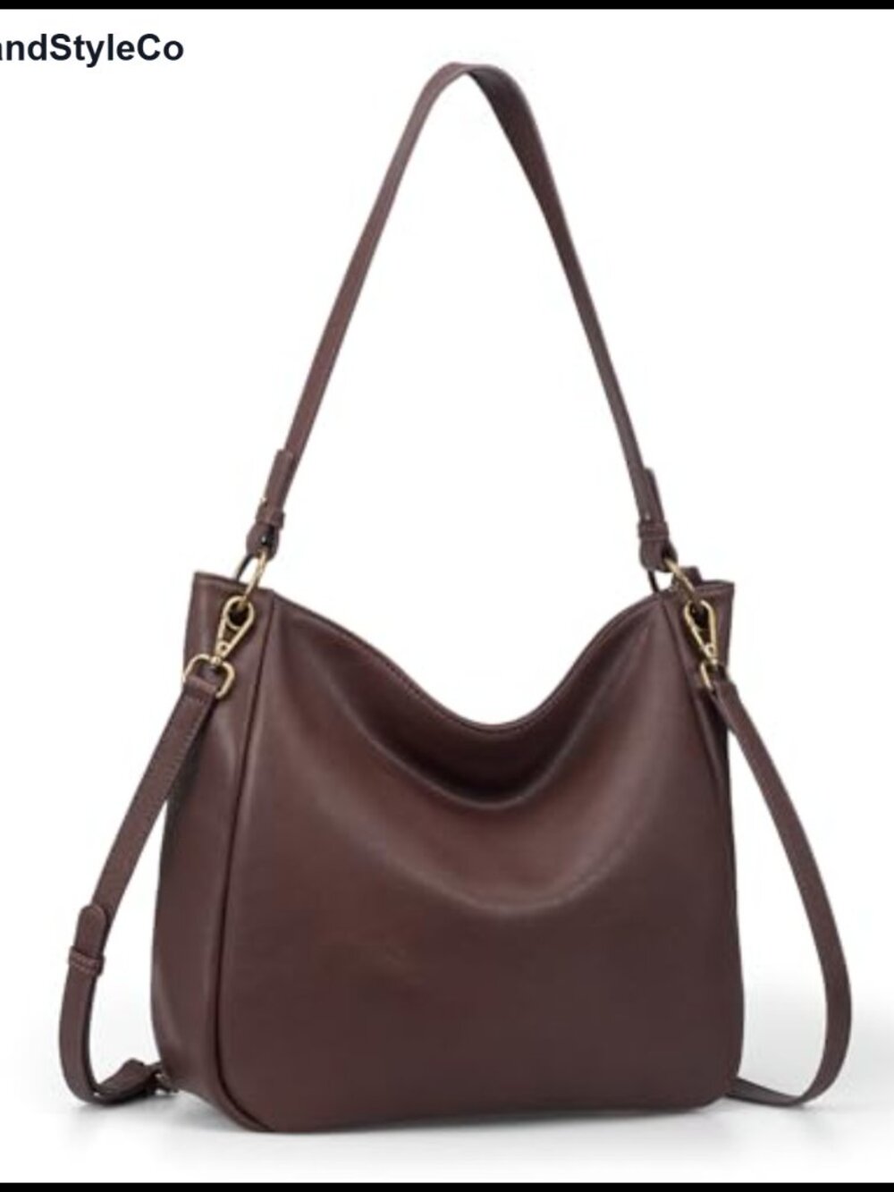 Genuine Leather Hobo Crossbody Bag Women Vintage Soft Handbag Shoulder 2 Straps